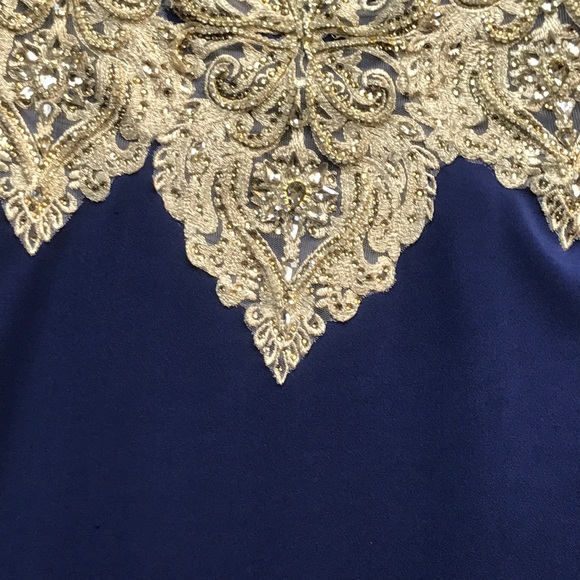 NAVY Blue social occasions by Mon Cheri Gown - Picture 6 of 11